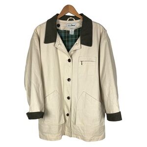 L.L.Bean Vintage Women Large Barn Coat Chore Jacket Removable Flannel Liner